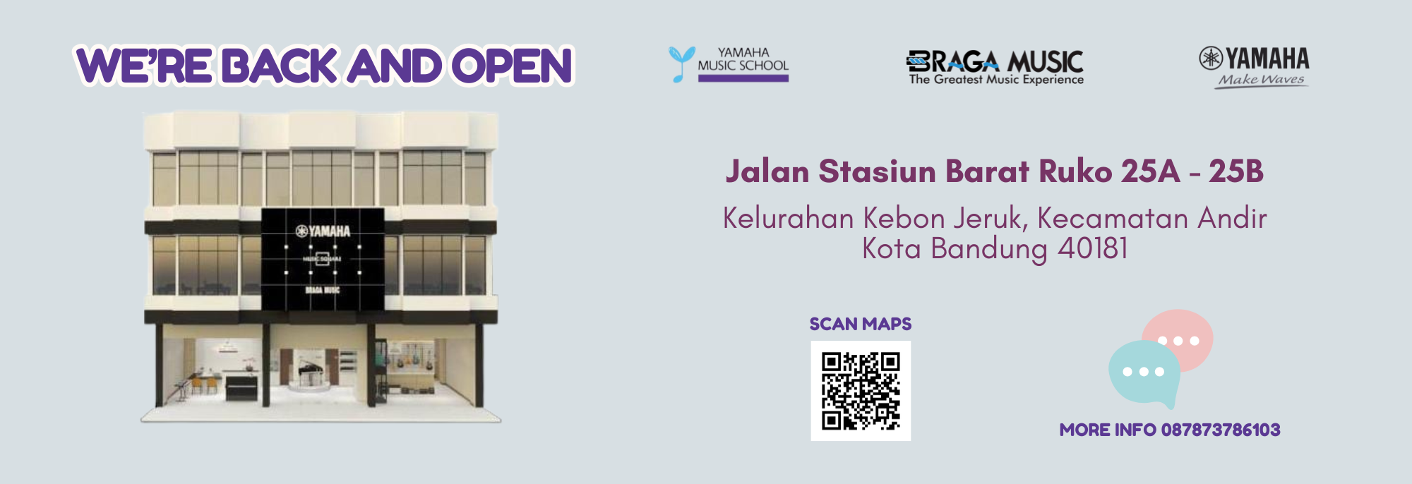 LOKASI BRAGA MUSIC SCHOOL & SHOWROOM